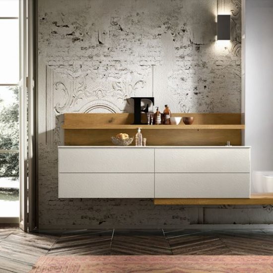 BAGNO ENEA EDONE laccato e legno rovere